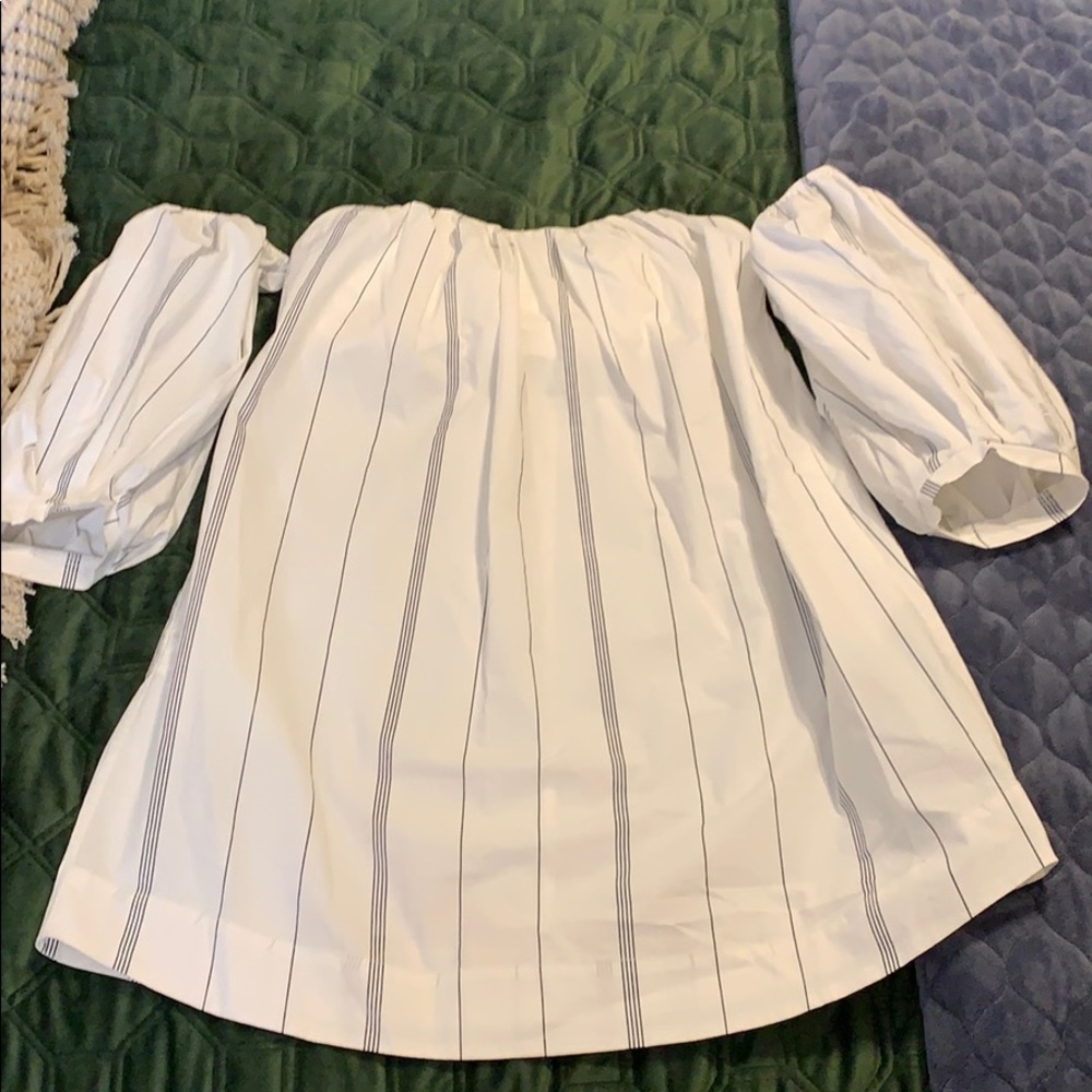 LUSH Off the Shoulder Sweetheart Striped Dress